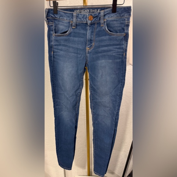 American Eagle Jegging Jeans Size 6 Regular Medium Wash Stretch Skinny Fit - Picture 3 of 12